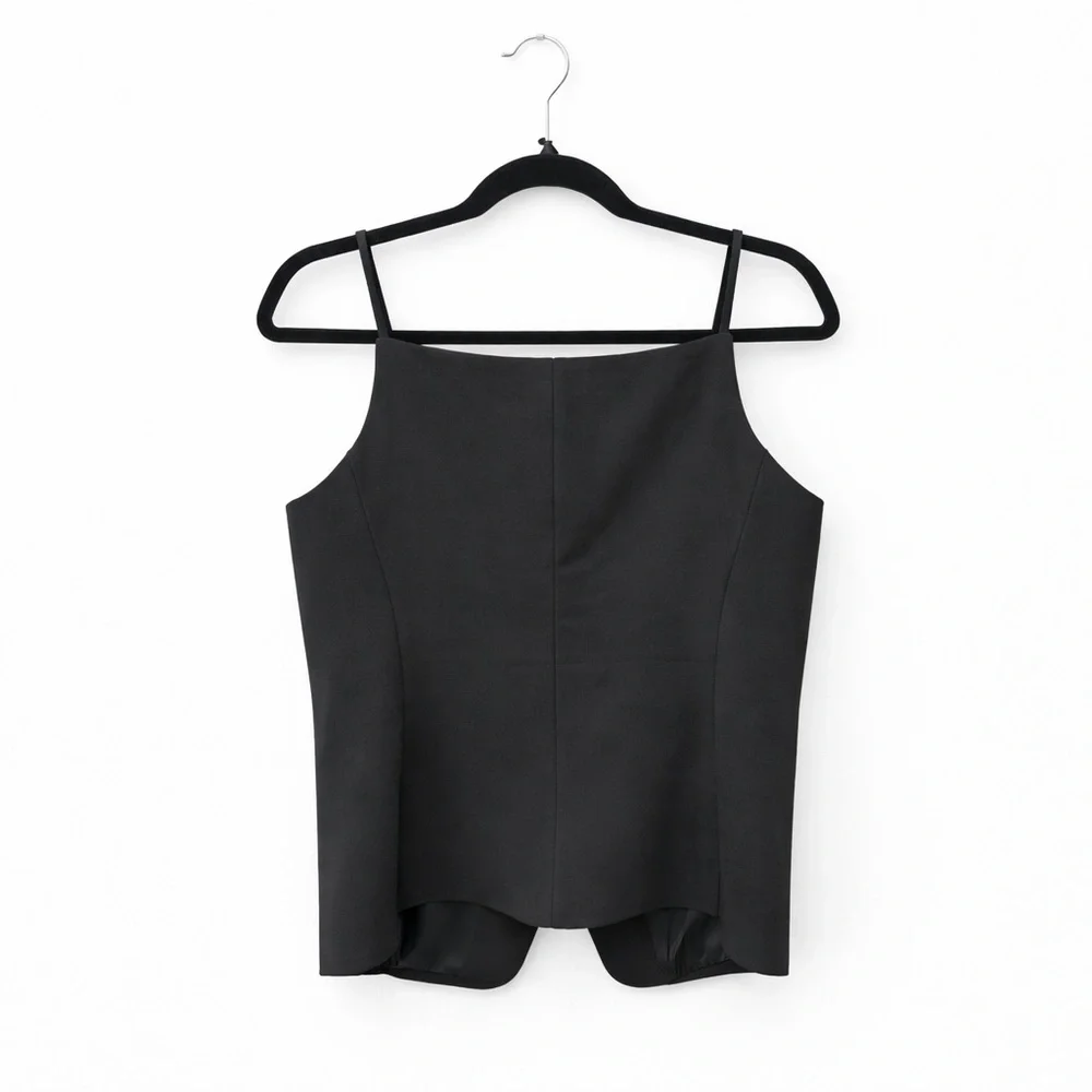 Christian Lacrouix Black Vest New Button Front Bodice  6 sleeveless academia
